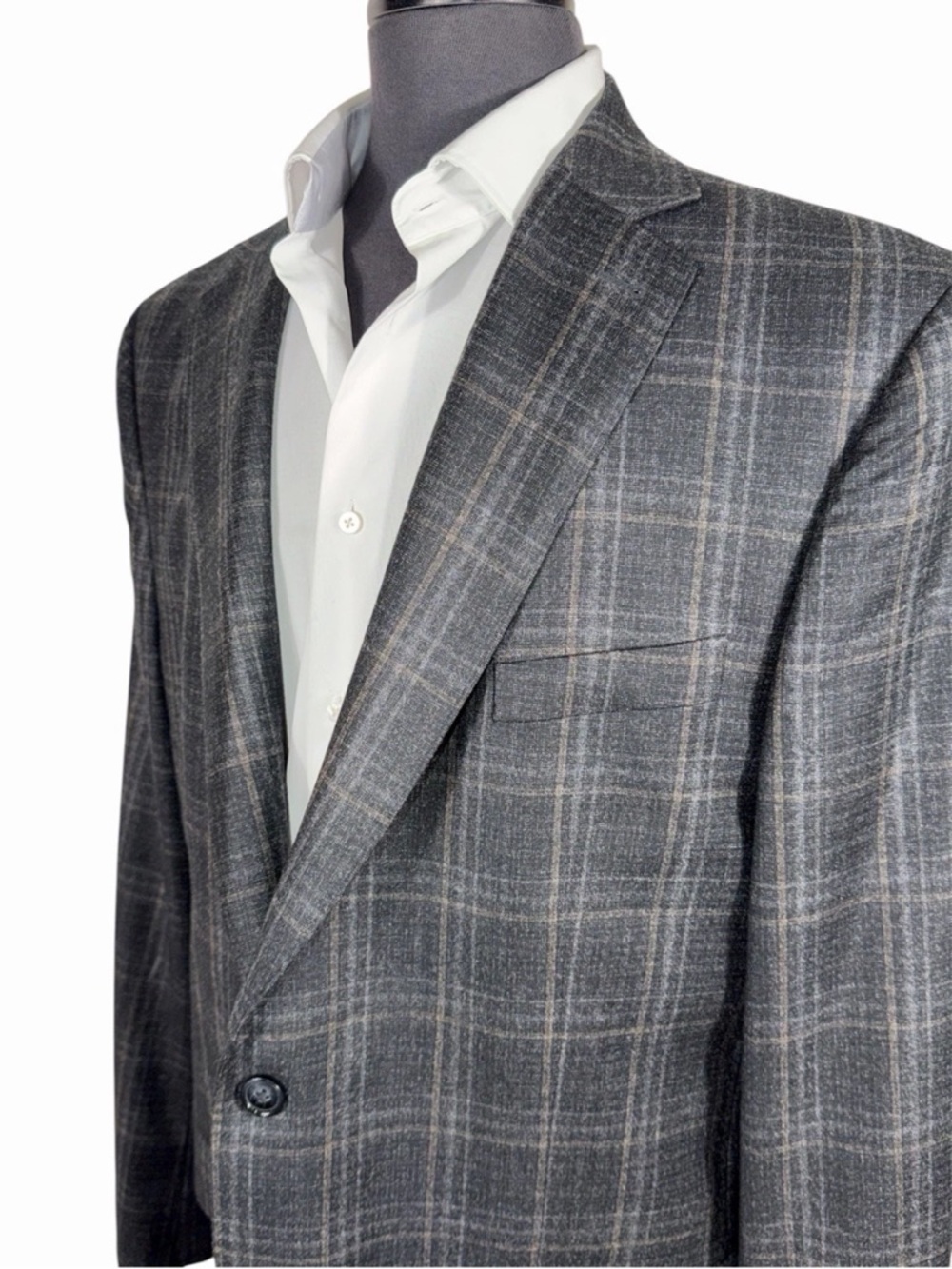 BERRAGAMO BLACK LABEL REDA 1865 TRACEABLE WOOL FLANNEL PLAID SPORT COAT 46L